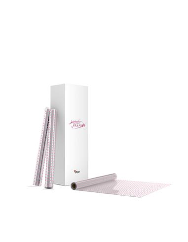 BOBINA CELOFAN 0.80x50 PUNTOS ROSA