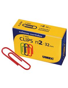 CLIPS PLASTIFICADO COLORES 32 MM.