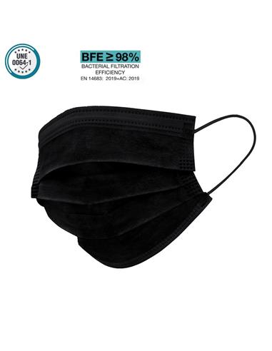 MASCARILLA HIG. TRIPLE CAPA NEGRA