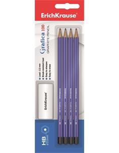 BLIST.4 LAPICES+GOMA ERICHKRAUSE GRAFICA 100