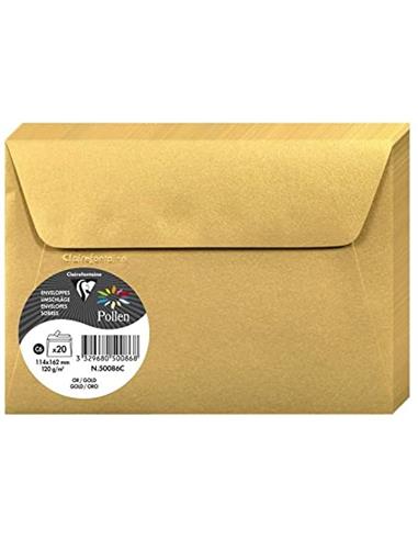 PTE. 20 SOBRES 114x162 DORADO 50086C