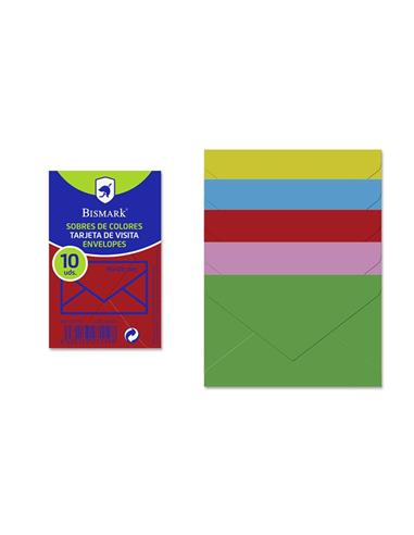 SET 10 SOBRES 76x120 COLORES 327119