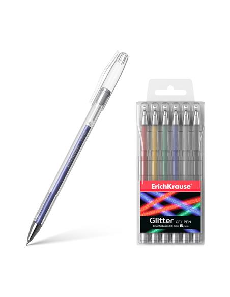 BLIST. 6 BOLIGRAFOS ERK GLITTER 46526