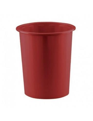 PAPELERA PLASTICO LISA 305 ROJA
