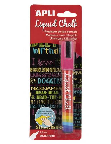 ROTULADOR TIZA 5,5 MM. APLI ROSA