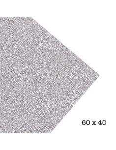 LAMINA GOMA EVA 40x60 GLITTER PLATA