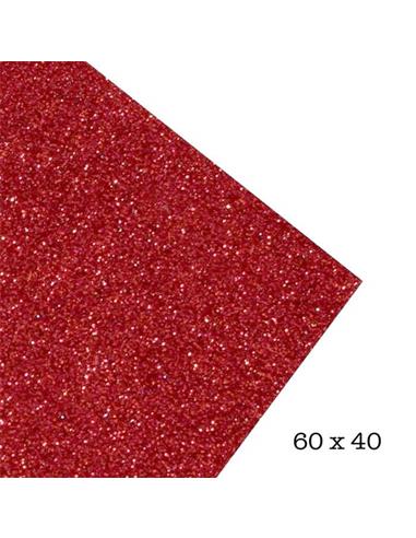 LAMINA GOMA EVA 40x60 GLITTER ROJO