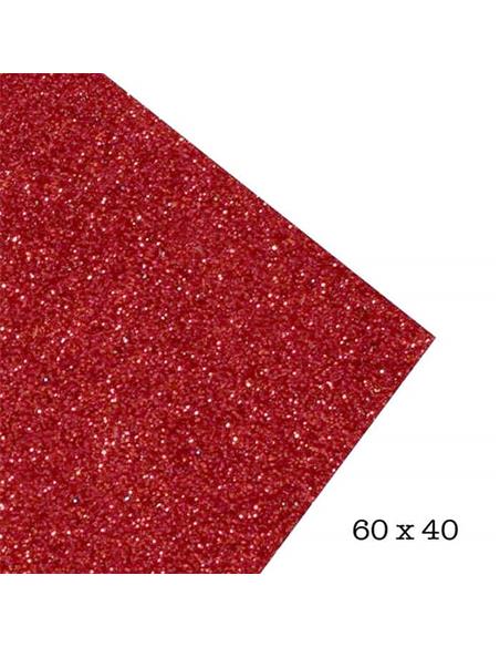 LAMINA GOMA EVA 40x60 GLITTER ROJO