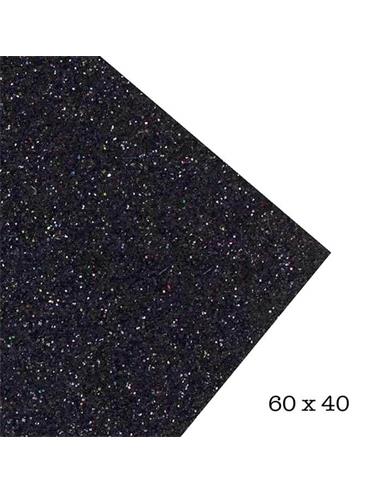 LAMINA GOMA EVA 40x60 GLITTER NEGRO