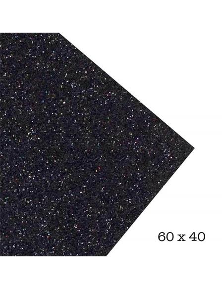 LAMINA GOMA EVA 40x60 GLITTER NEGRO