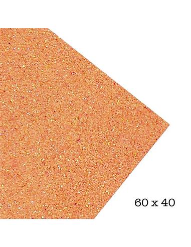 LAMINA GOMA EVA 40x60 GLITTER NARANJA