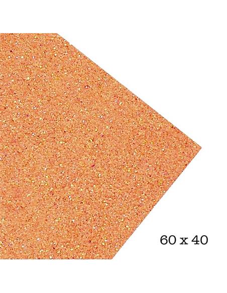 LAMINA GOMA EVA 40x60 GLITTER NARANJA