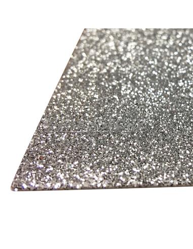 LAMINA GOMA EVA 40x60 GLITTER PLOMO