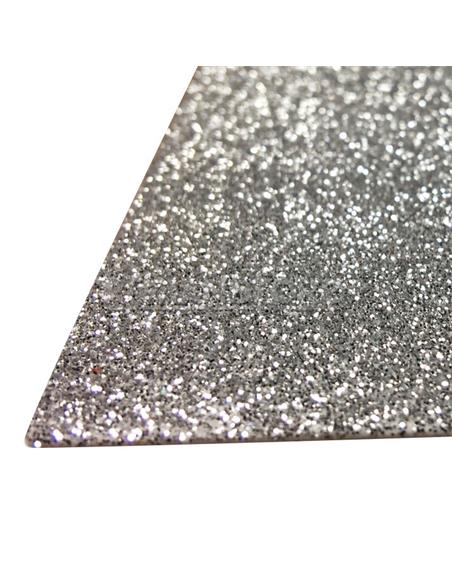 LAMINA GOMA EVA 40x60 GLITTER PLOMO