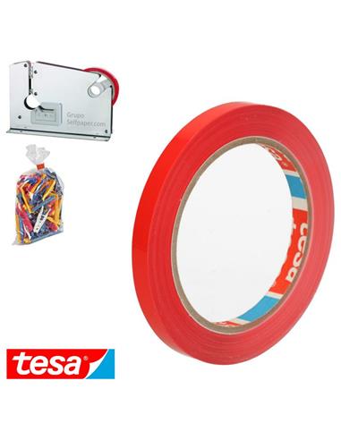 CINTA CIERRA BOLSAS 66x12 TESA ROJO