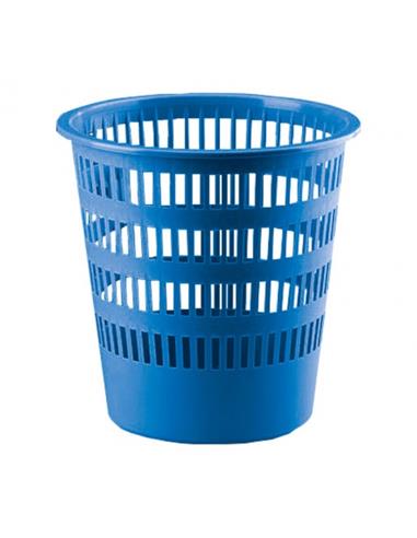 PAPELERA PLASTICO REJILLA 307 AZUL