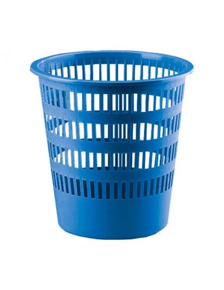 PAPELERA PLASTICO REJILLA 307 AZUL