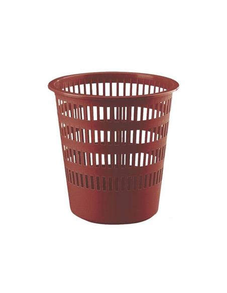 PAPELERA PLASTICO REJILLA 307 ROJO