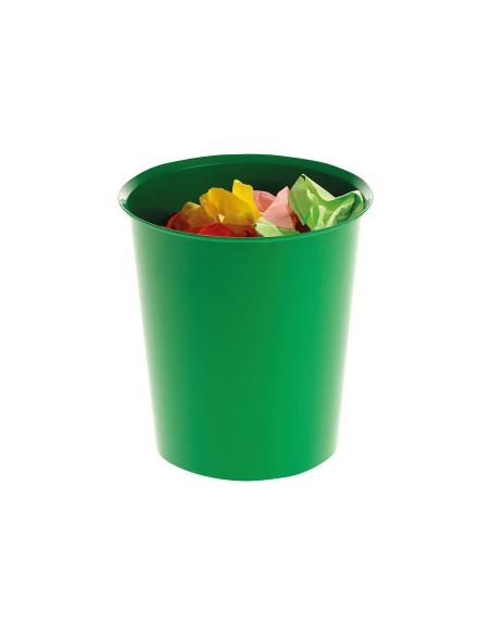 PAPELERA PLASTICO LISA 305 VERDE