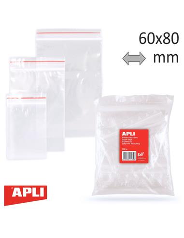 PQ.100 BOLSAS MINIGRIP 60x80MM APLI 13134