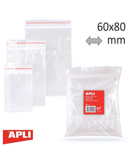 PQ.100 BOLSAS MINIGRIP 60x80MM APLI 13134