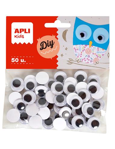 BOLSA 50 OJOS MOV. NEGR. 15 MM. 18254 APLI