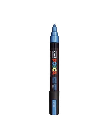 ROTULADOR UNI POSCA PC-5M AZUL METAL.