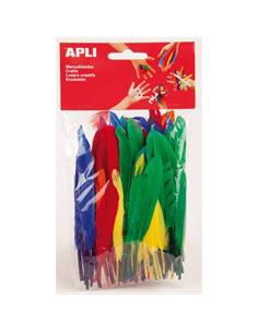 BOLSA 100 PLUMAS COLORES 13060 APLI