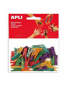 BOLSA MINI PINZAS MADERA COLOR 13479 APLI