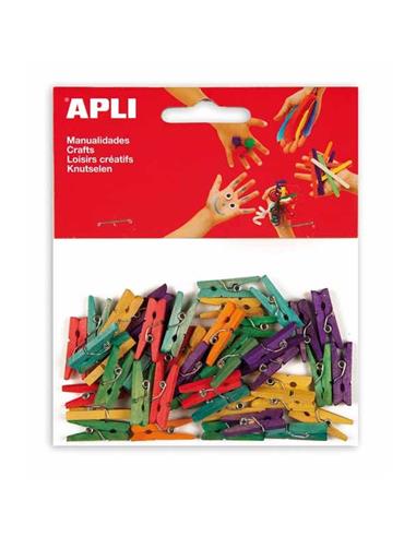 BOLSA MINI PINZAS MADERA COLOR 13479 APLI