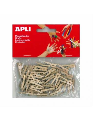 BOLSA MINI PINZAS MADERA 25x3MM 13478