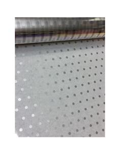 BOBINA CELOFAN 0,80x50 PUNTOS PLATA
