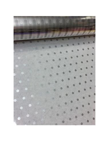 BOBINA CELOFAN 0,80x50 PUNTOS PLATA
