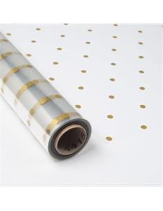 BOBINA CELOFAN 0,80x50 PUNTOS ORO