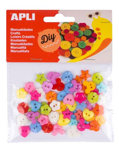 BOLSA 60 BOTONES PLASTICO 16835 APLI