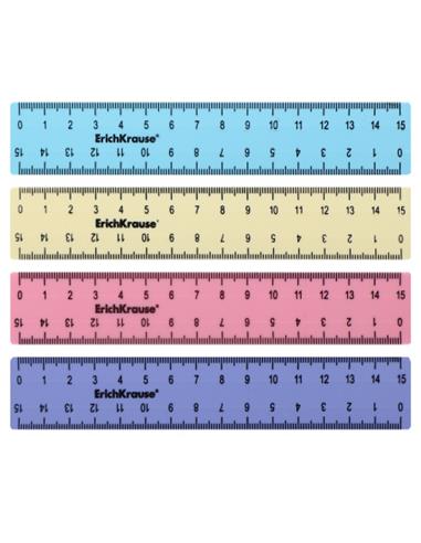 REGLA ERK GEOMETRY 15 CM PASTEL 49541