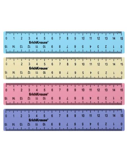 REGLA ERK GEOMETRY 15 CM PASTEL 49541