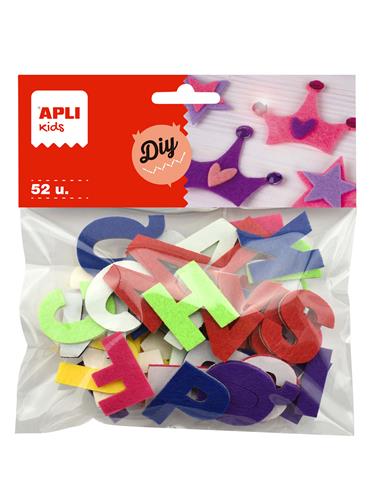 BOLSA 52 LETRAS ADHESIVAS FIELTRO 18243